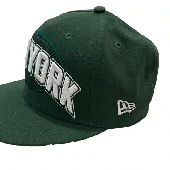 🍀 2/$22 NWT New Era New York Jets NFL Fitted Flat brimmed Green Hat size 7 1/8 - Picture 5 of 5